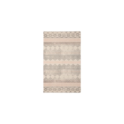 French Connection Stonewash Printed Cotton Boris Strawberry Accent Rug