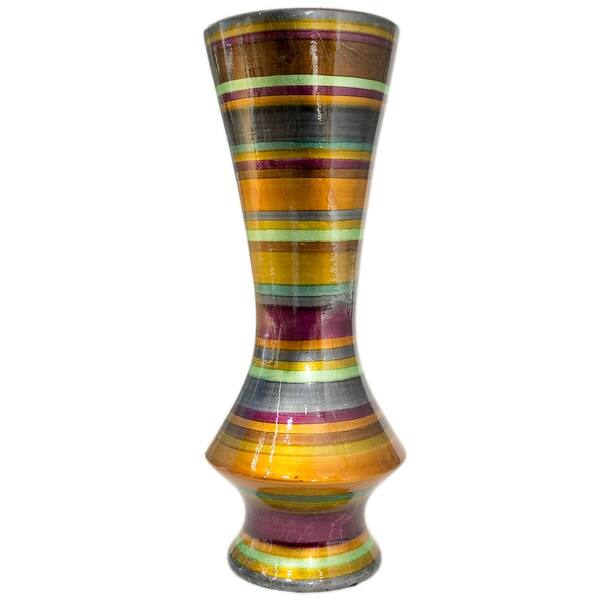 Shop 24 Ceramic Floor Vase Ceramic Lacquered In Eggplant