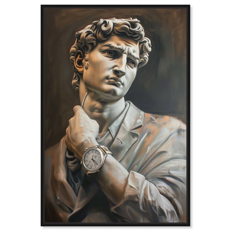 Notoriart Classy Sculpture Framed Men Style 1 Piece Canvas Wall Art - 17 x 25 - Black