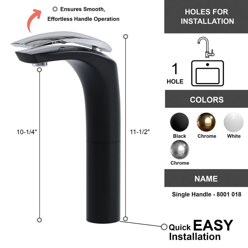 Dowell 8001/018 Series Single Handle Vessel Bathroom Faucet