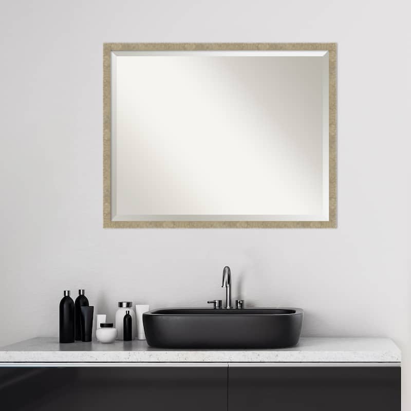 Beveled Bathroom Wall Mirror - Jet Frame