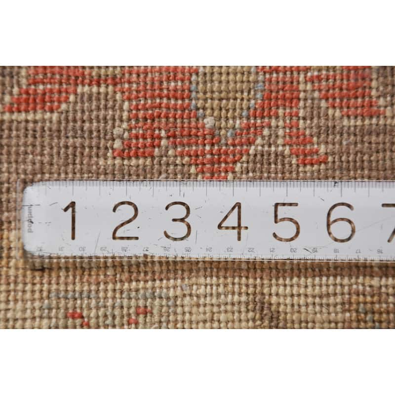 Hand Knotted Oriental 100% Wool Carpet Transitional All-Over Green Oushak Area Rug - 14' 10'' X 9' 11''