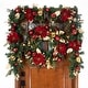 preview thumbnail 3 of 7, 30 in. Lighted Christmas Wreath - Golden Leaf Red Magnolia - 30 Inch
