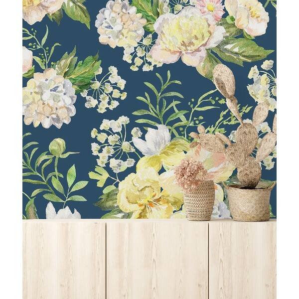 Dark Wallpaper with Light Flowers Peel and Stick and Prepasted - Bed ...