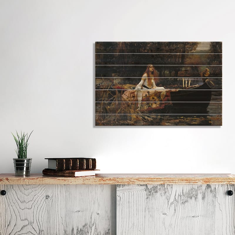 The Lady of Shalott Print On Wood by John William Waterhouse - Multi-Color