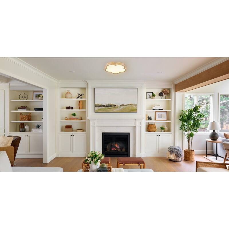 Integrated LED 5CCT Farmhouse Flush Mount Ceiling Light, 5 Color Temperature Selectable