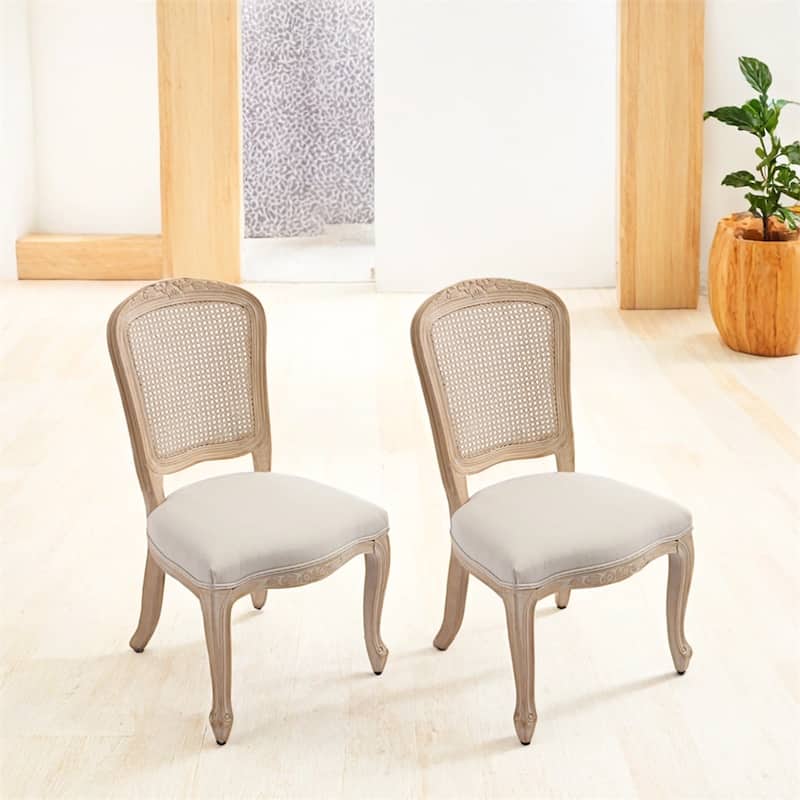 French Country Dining Chairs Set of 2,Upholstered Chairs with Back