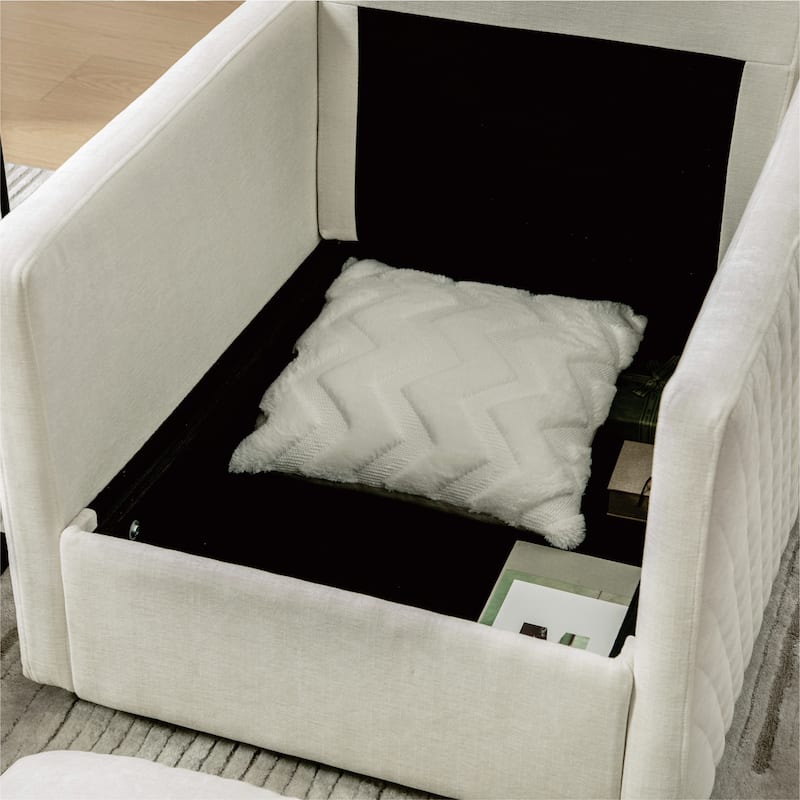 29.5"W Swivel Armchair with Hidden Storage,Club Chair Single Sofa with Pillow