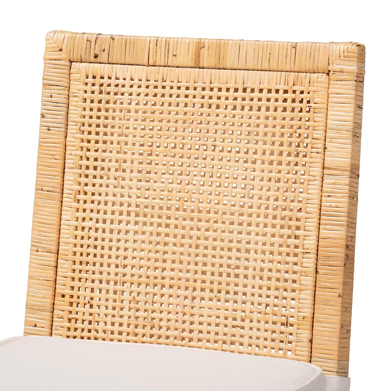 Sofia Modern Natural Finished Wood and Rattan Dining Chair