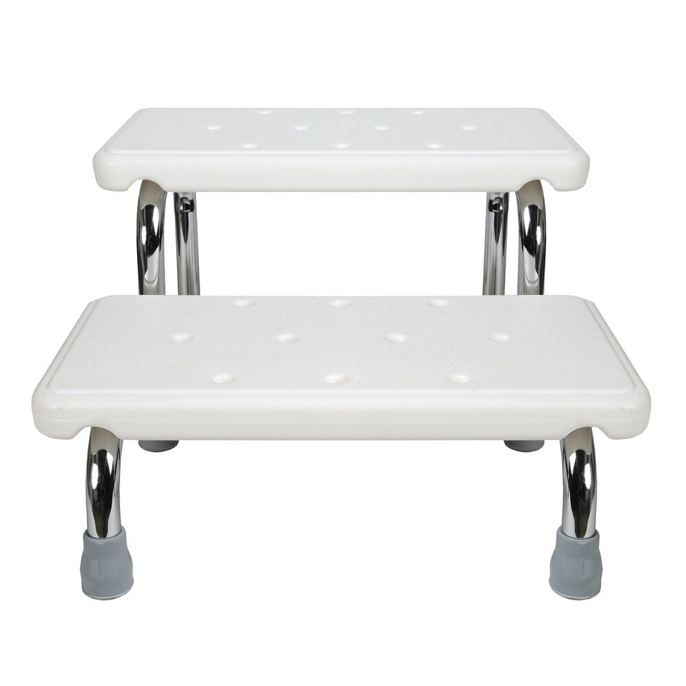JIANLIAN HOMECARE PRODUCTS CO Safety Bath Steps - 2 Stairs - Steel Frame Non-Slip Rubber Feet - 16 in. 18 in. 10 in.