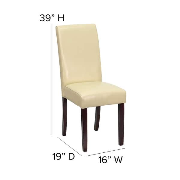 dimension image slide 1 of 2, LeatherSoft Wood Parsons Chair (Set of 2)