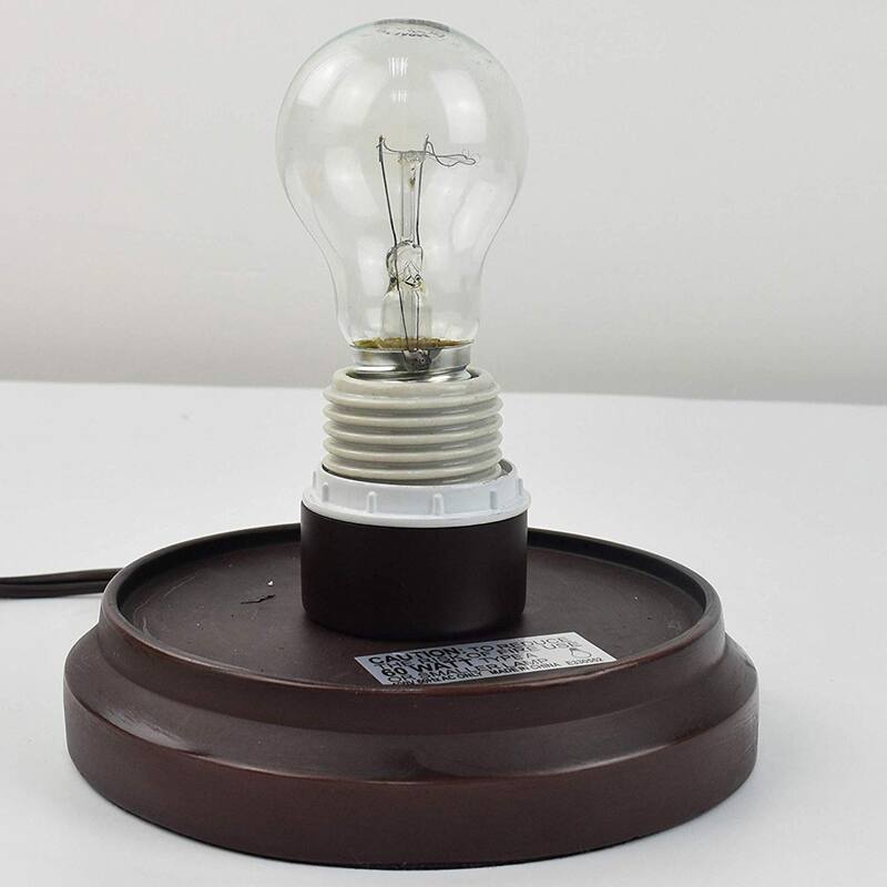 Dark Brown Resin Mini Table Lamp with Stained Glass Dragonfly Shade - 6” x 6” x 10.5” (D x W x H)