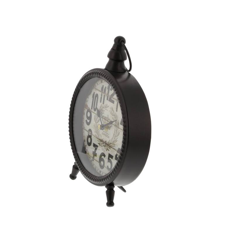 Metal Ring Top Decorative Clock - Set of 4 Black - Roche River Decor