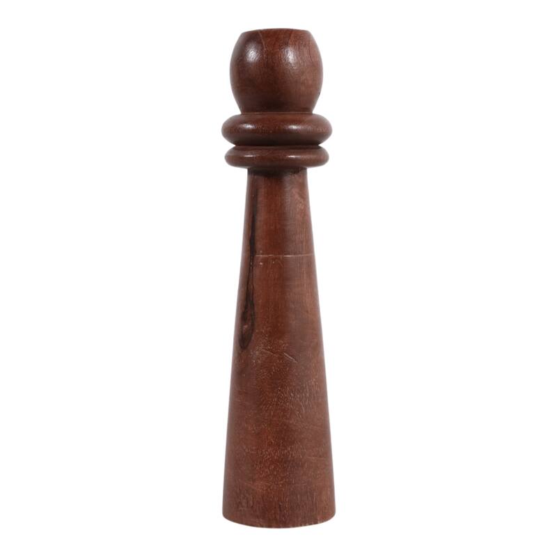 Mango Wood Pillar and Taper Candle Holders Sculptural Turned Design