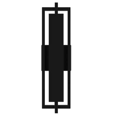 Pointsett Integrated LED Matte Black Outdoor Wall Lantern