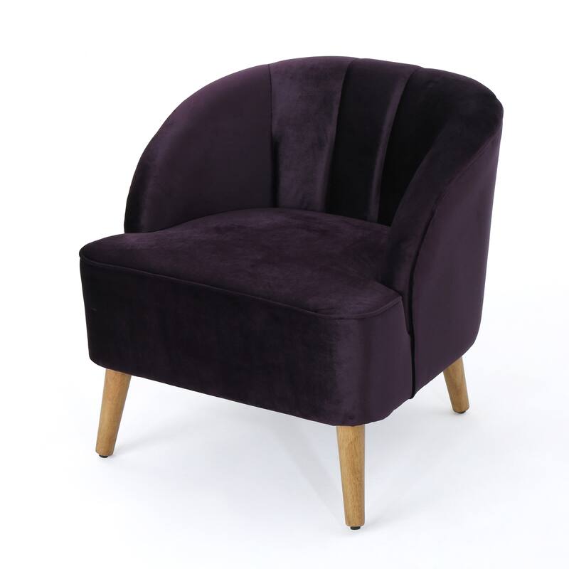 Modern 27.5" Upholstered Club Chair with Rubber Wood Legs for Living Room