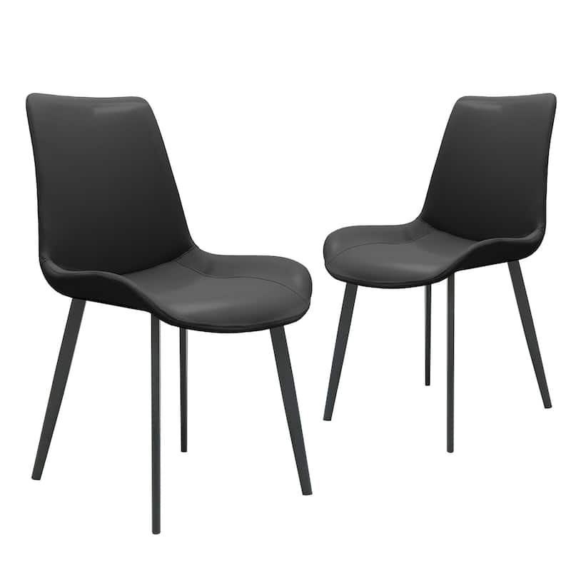 PU Leather Dining Chair with Metal Legs, Modern Upholstered Chair Set of 4 for Kitchen, Restaurant, Living, Meeting Room