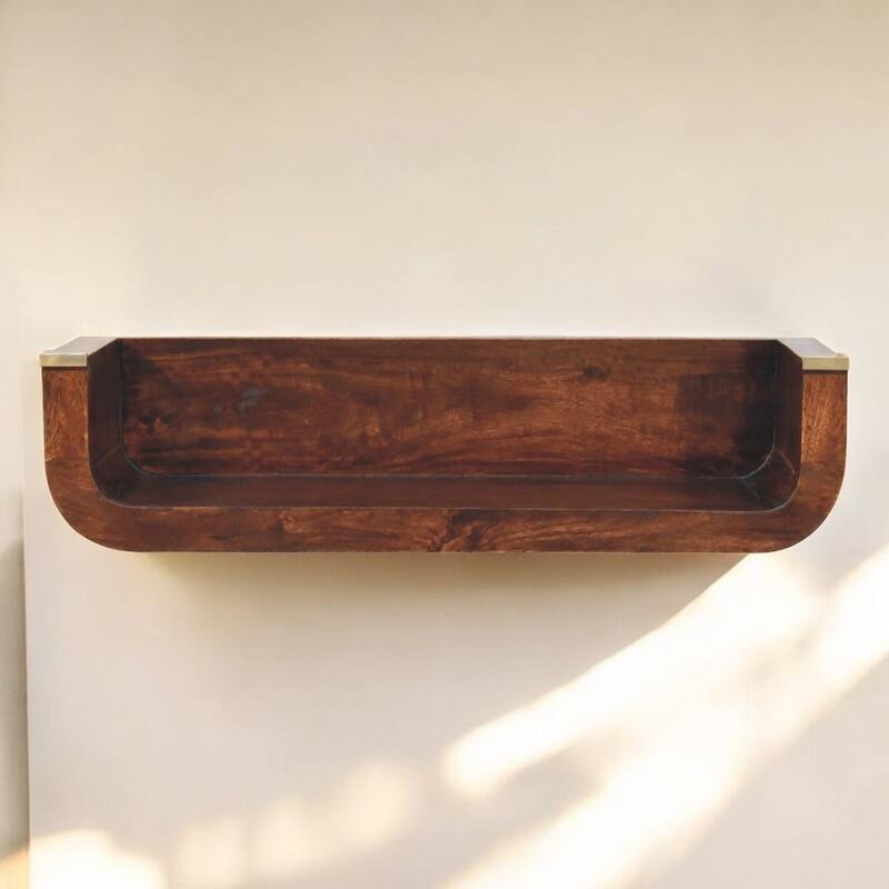 Artisan Furniture Solid Wood Indira California Walnut Floating Console Table