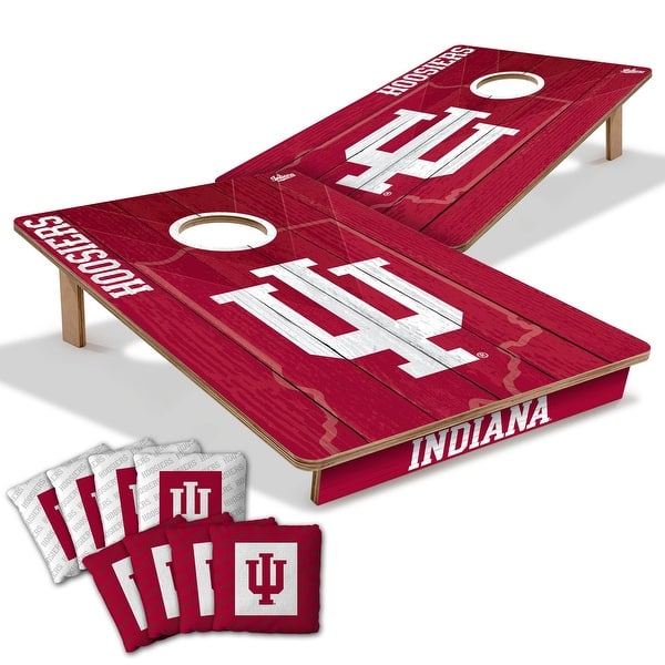 slide 2 of 6, Indiana Hoosiers NCAA Tailgate Cornhole Board Set Include Carrying Case