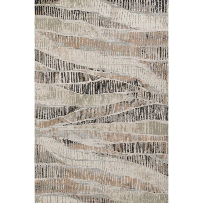 Momeni Genevieve Polyester Abstract Area Rug - 3'10" X 5'7" - Grey - Rectangle