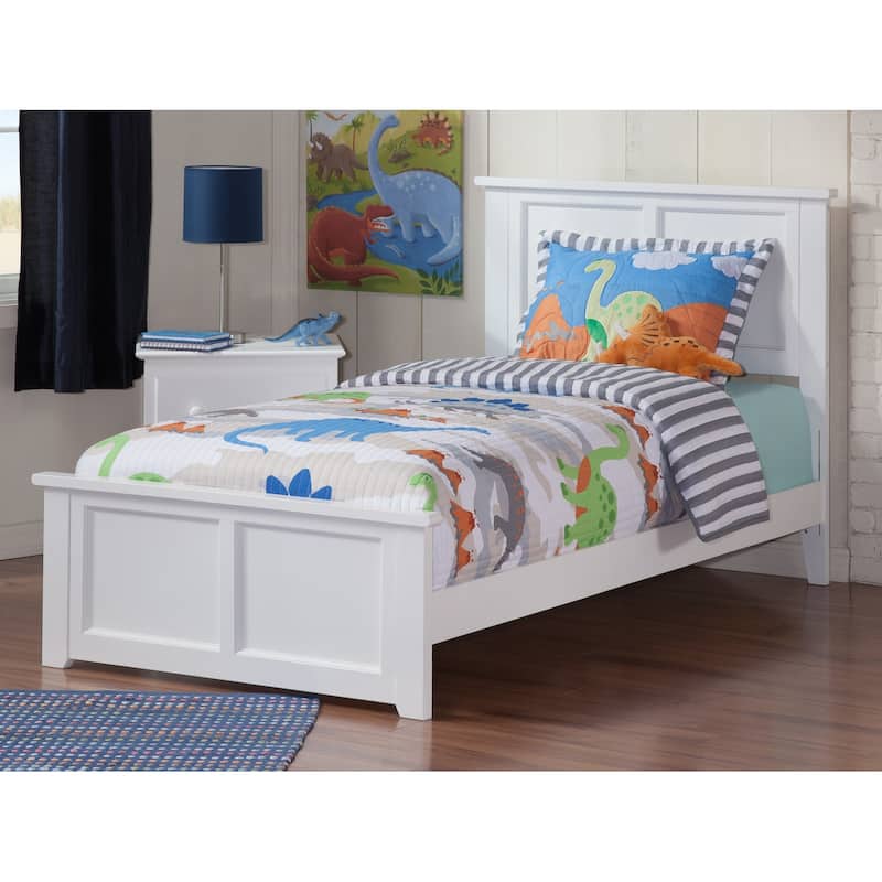 Traditional Twin XL Bed Frame - Hardwood Bed with Footboard - Classic Design - HomeStock