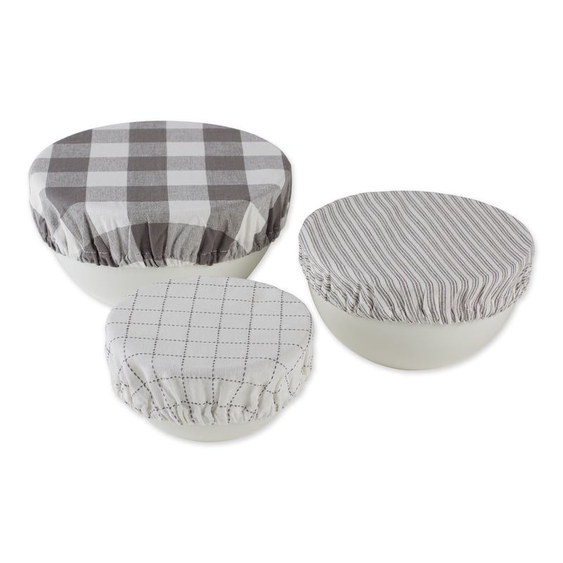DII Asst Stone Farmhouse Woven Dish Cover (Set of 3) - Gray