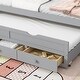 preview thumbnail 19 of 19, Twin Size Bed with Headboard, Footboard, Trundle and Three Storage Drawers, Twin Size Pine Wood Bed with Headboard, Footboard