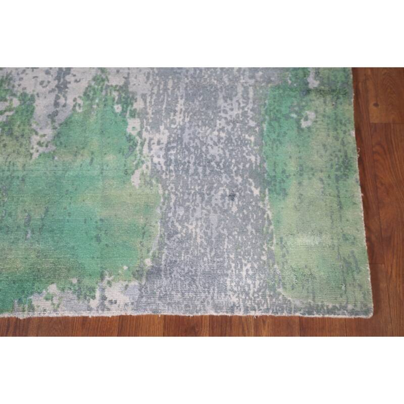Abstract Oriental Area Rug Hand-Knotted Wool Carpet - 5'11"x 8'8"