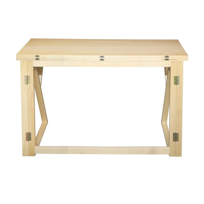 Aztecs Folding Console to Dining Convertible Table with Solid American Basswood
