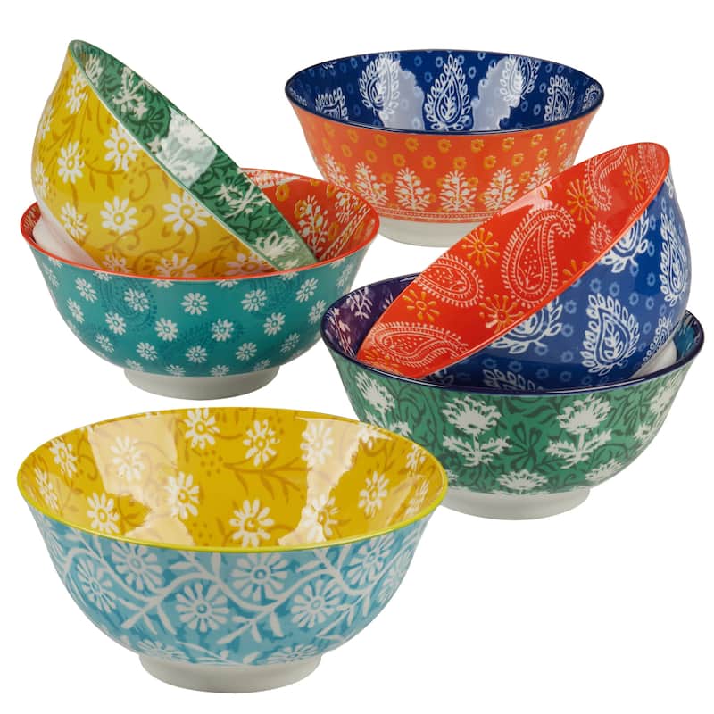 Certified International Carnival Multi Set of 6 All Purpose Bowl 6" 6 asst - 6" Diam x 2.75"