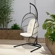 preview thumbnail 13 of 16, Gymax Hanging Hammock Egg Chair Patio Rattan Swing Chair w/ Stand &