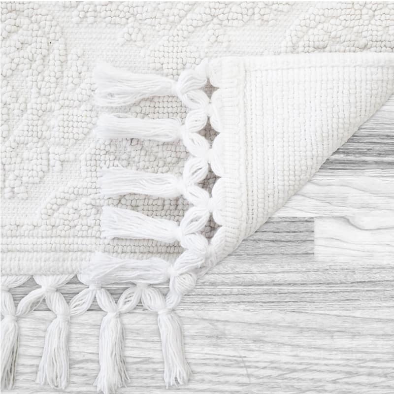 Jean Pierre Ricardo Cotton Fringe 2-Piece Bath Rug Set
