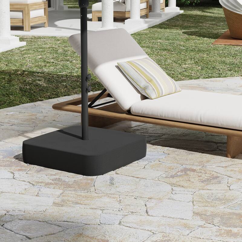 15ft Solar LED Double Patio Umbrella with Base, Extra Large Twin Outdoor Market Umbrella with 36 Lights, 180g Polyester Canopy