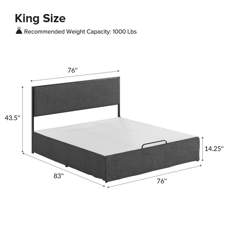 Oliver Modern Washable Slipcover Bed Upholstered Metal by HULALA HOME