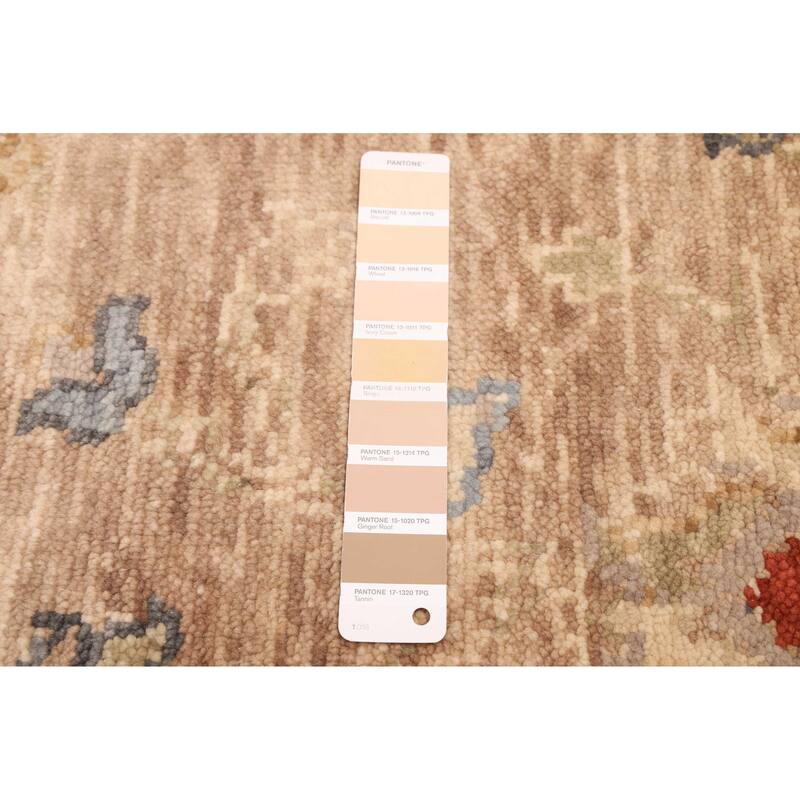 ECARPETGALLERY Hand-knotted Modern Oushak Tan Wool Rug - 5'0 x 8'0