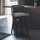 preview thumbnail 9 of 7, Carbon Loft Evan Swivel Bar Stool in Black Brush Wood and Grey Faux Leather Counter height