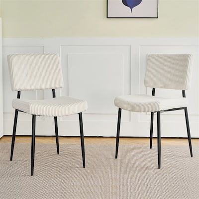 Modern Simple Fabric Upholstered Velvet Dining Chair (Set of 2)