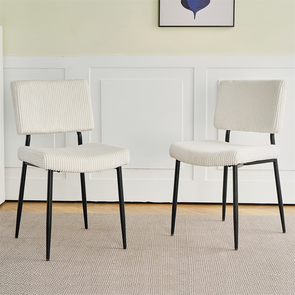 Modern Simple Fabric Upholstered Velvet Dining Chair (Set of 2)