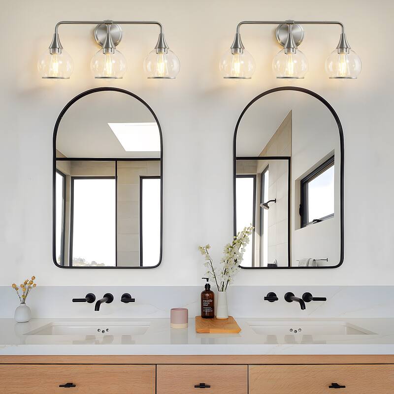 Modern Vanity Lights Dimmable Bathroom Light Fixtures with Glass Shade