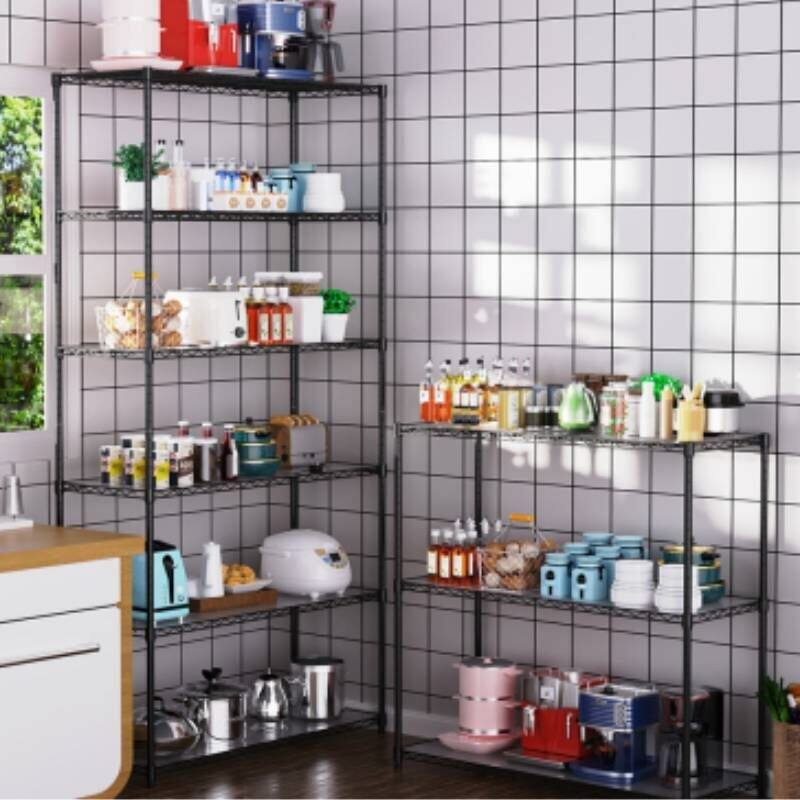 2 Pack 3 Tier NSF metal shelving with lining