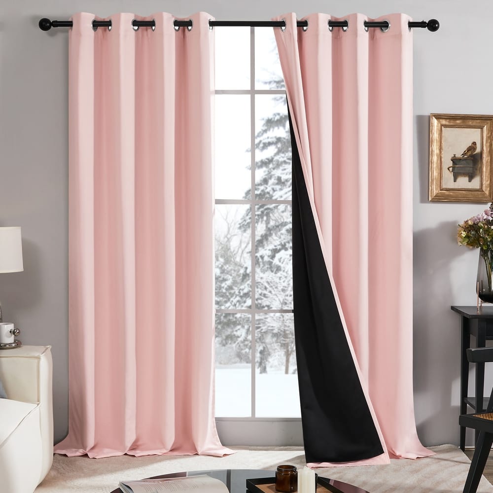 Deconovo 100 Percent Blackout with Liner Grommet Curtain (2 Panel)