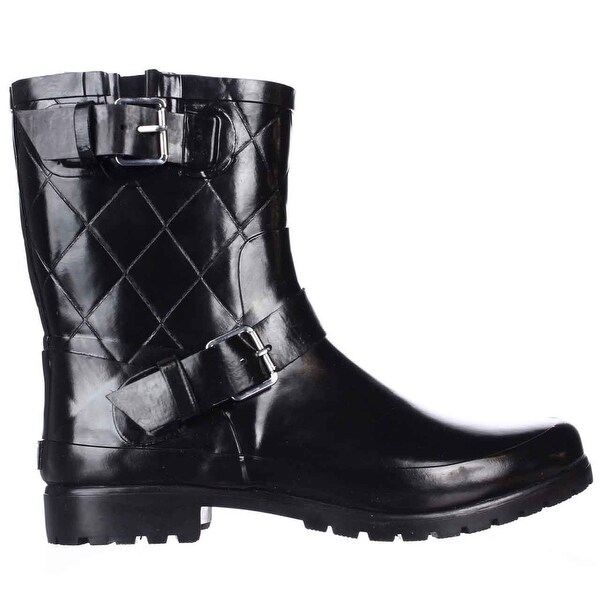sperry black quilted rain boots