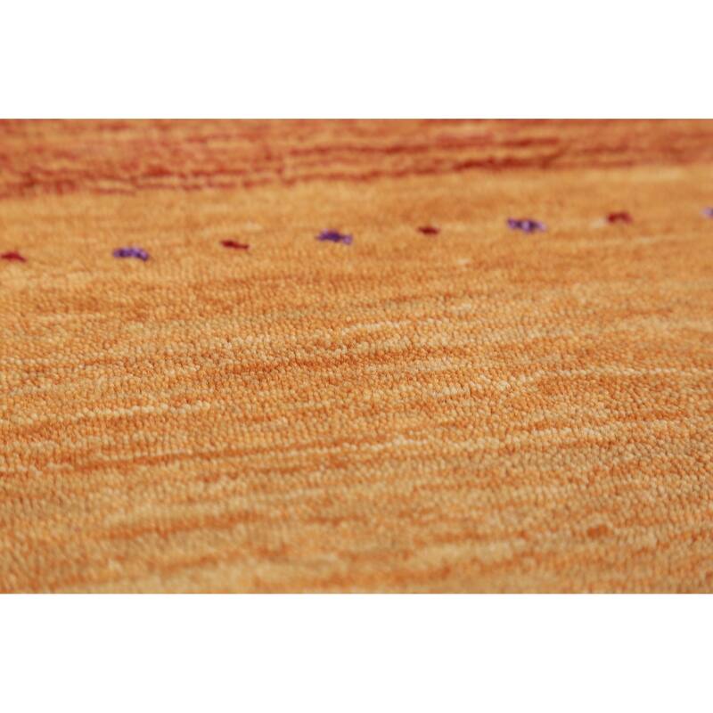 Hand Knotted Oriental 100% Wool Carpet Tribal Animal Pictorial Oranges & Rust Gabbeh Area Rug - 4' 10'' X 3' 0''