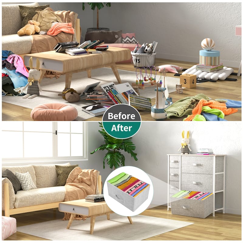 Modern Wide Dresser Storage Tower with 7 Drawers