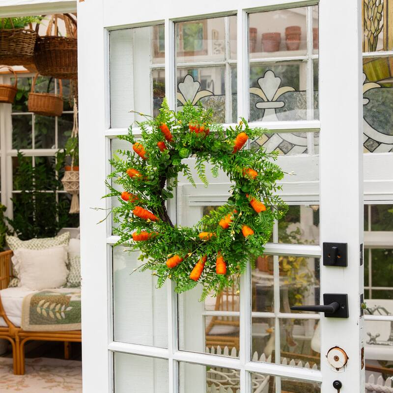 22-in Artificial Easter Fern and Carrots Wreath