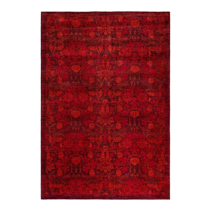 Vibrance, One-of-a-Kind Hand-Knotted Area Rug - Brown, 6' 1" x 8' 10" - 6' 1" x 8' 10"