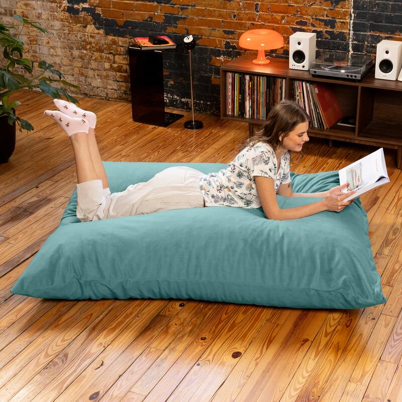Pillow Saxx Bean Bag Rocking Chair - Elegant Oversized Rocker with Modern Wood Frame
