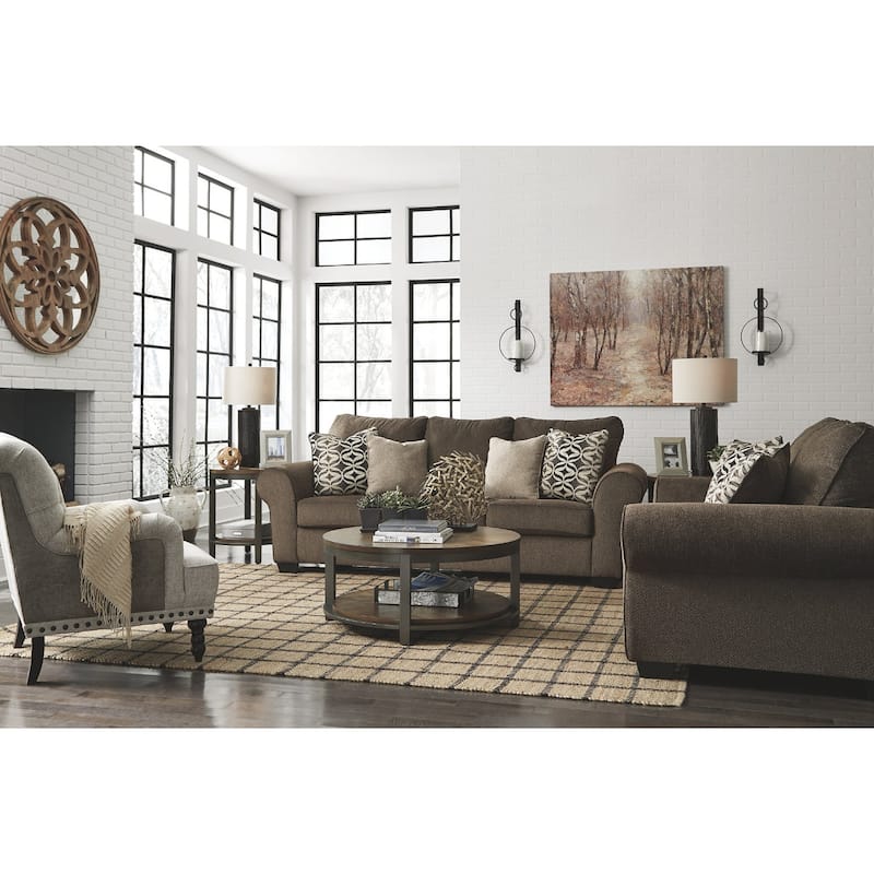 Roybeck Table (Set of 3) - Light Brown/Bronze - 38" W x 38" D x 18" H