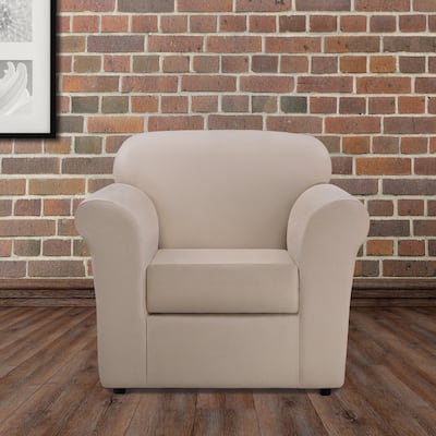 SureFit Ultimate Stretch Leather 2 Piece Chair Slipcover