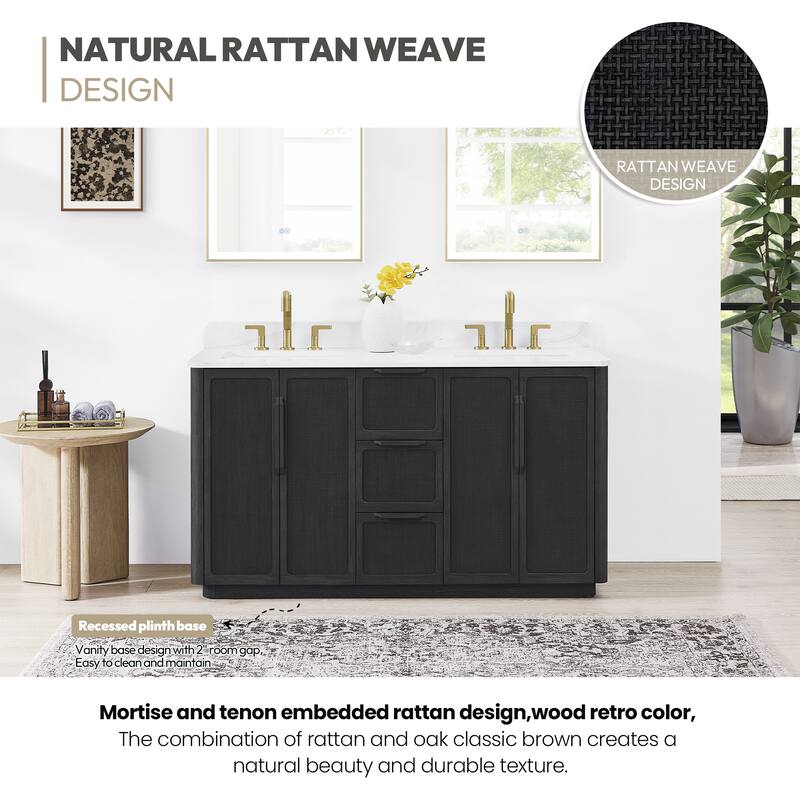Busan Bath Vanity with White Quartz Stone Top without Mirror
